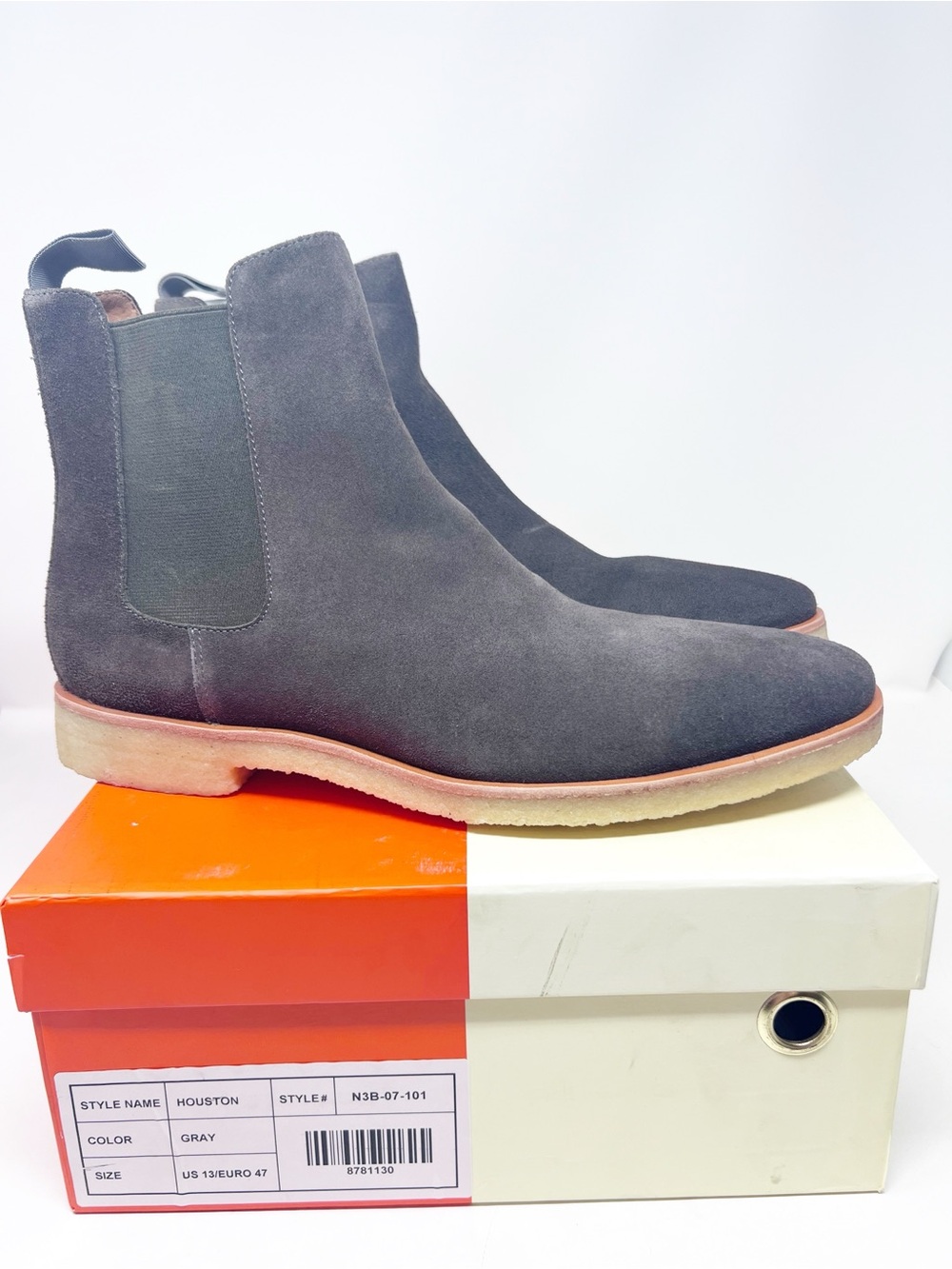 NEW REPUBLIC BY MARK MCNAIRY GRAY SUEDE HOUSTON SLIP ON BOOTS SZ 13 NEW